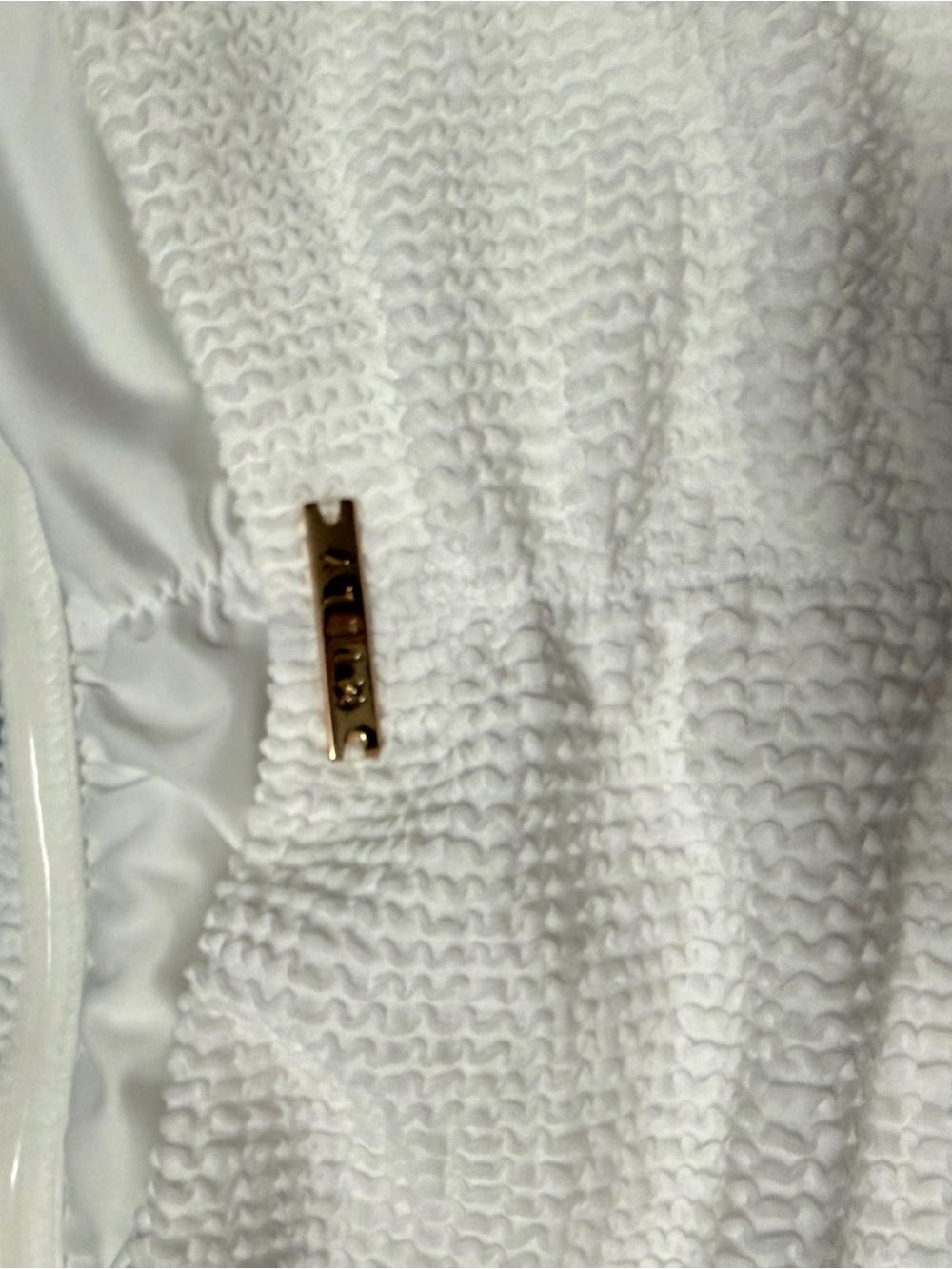 Milly White Textured Strapless Ruched One-Piece - Picture 5 of 8